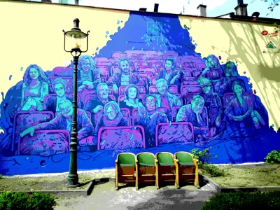 T.....2 - W Parku Pokoju w Cieszynie powstał mural stworzony na potrzeby festiwalu #k...