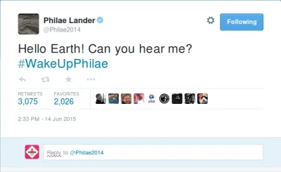 N.....m - Philae się obudził! :D
#kosmos #philae 

https://twitter.com/Philae2014/...