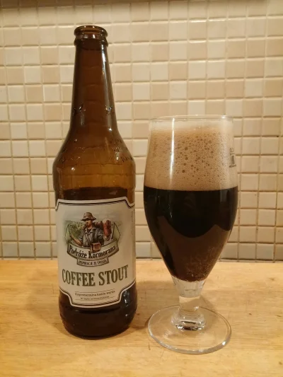 michnic - Na pokładzie Stout z Olsztyna, a dokładnie Coffee Stout. Ciemno brązowa bar...