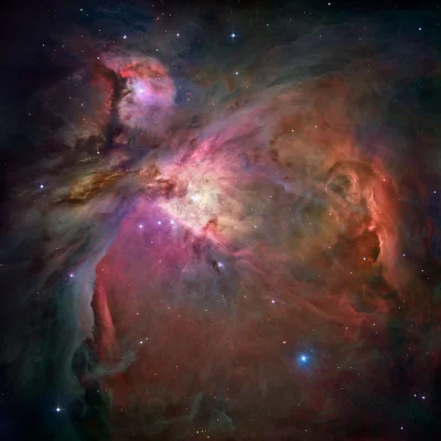 s.....w - Wielka Mgławica Oriona (M42) - spojrzenie z teleskopu Hubble'a. 
Mozaika zł...
