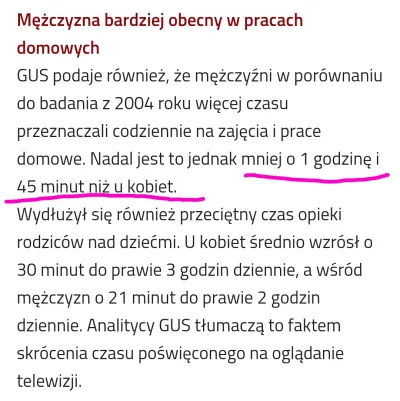 M.....a - @Cepepe: Mężczyźni spędzają średnio prawie dwie godziny mniej na pracach do...