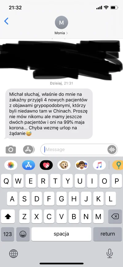 LewCyzud - Kurła, SMS od koleżanki sprzed chwili (╥﹏╥) 
#2019ncov #koronawirus #chiny