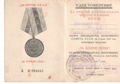 wariag - Nie wiedziałem że był medal za "wzięcie" Wiednia ( 13 kwietnia 1945) #retrof...