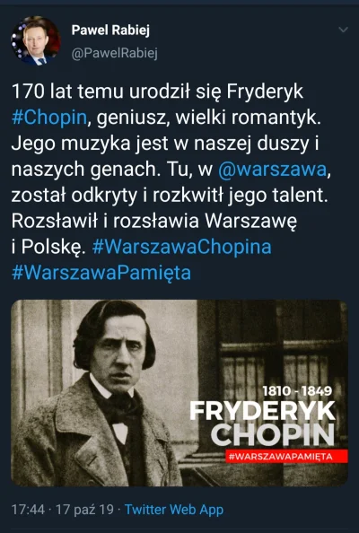 barney - Wiceprezydent Warszawy celebruje urodziny Chopina w dniu jego śmierci, parę ...
