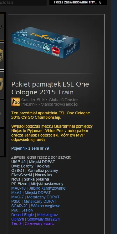 romo86 - jedyny #csgodrop u mnie, z ESL Cologne 2015 i to z podpisem #snax
#csgo #vi...