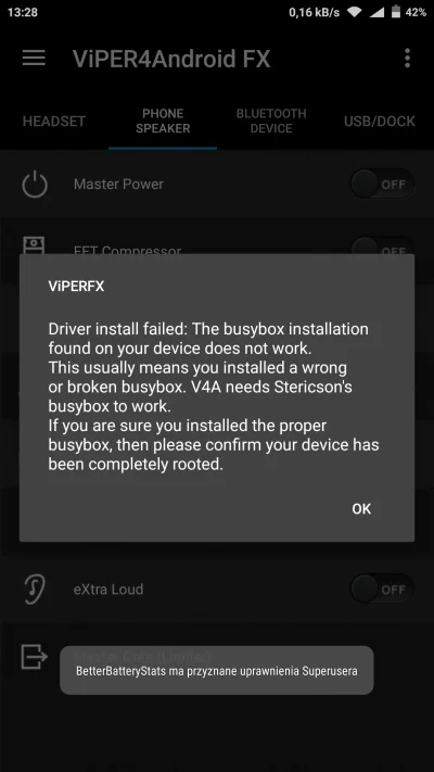 Atexor - @asd1asd: wgrałem dodatkowo busyboxa. W appce install. Reinstalowalem fona i...
