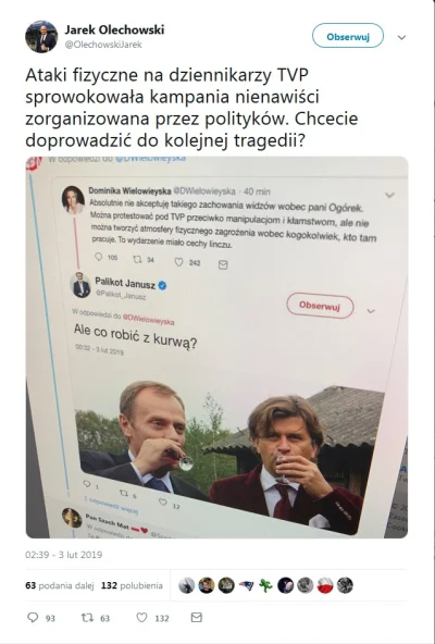 Banami - Jarosław Olechowski, szef Telewizyjnej Agencji Informacyjnej, podaje lub pro...