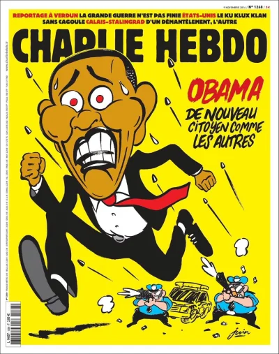 rebel101 - Dzisiejsza okładka "Charlie Chebdo" - "Barack Obama wraca do bycia normaln...