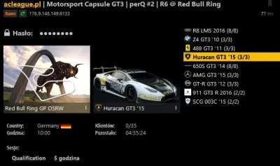 ACLeague - Serwery na prekwali do R6 @ Red Bull Ring ACLeague MOTORSPORT CAPSULE GT3 ...