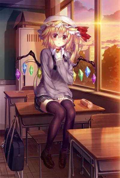 z.....s - #randomanimeshit #touhou #flandrescarlet ♥ #neko #schoolgirl 

#zazazazazaz...