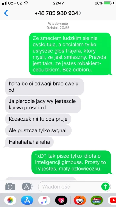 Staryan0na - Tu moja rozmowa z tym przyglupem. Jest tak lasy na gownoburze, ze to nie...