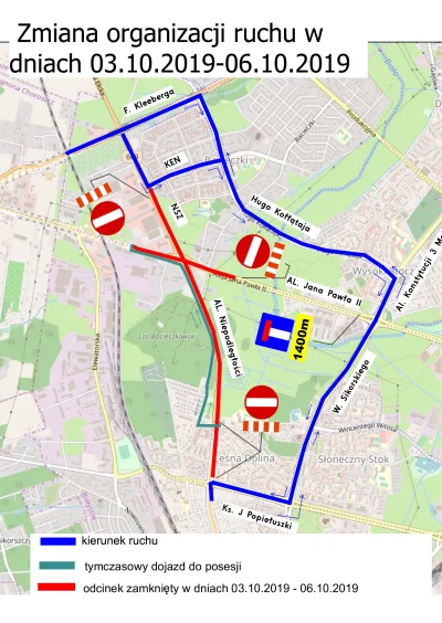 klotz - #bialystok 3.10 - 6.10 całkowite zamknięcie al. Niepodległości od skrzyżowani...