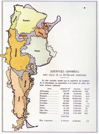 A.....k - Porównanie rozmiaru Argentyny z rozmiarami wybranych krajów europejskich. J...