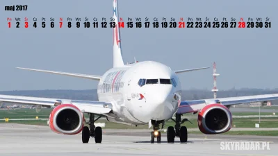 skyradar - @skyradar: Kalendarz - Maj 2017 - Tapeta #kalendarz #tapeta #samoloty #lot...