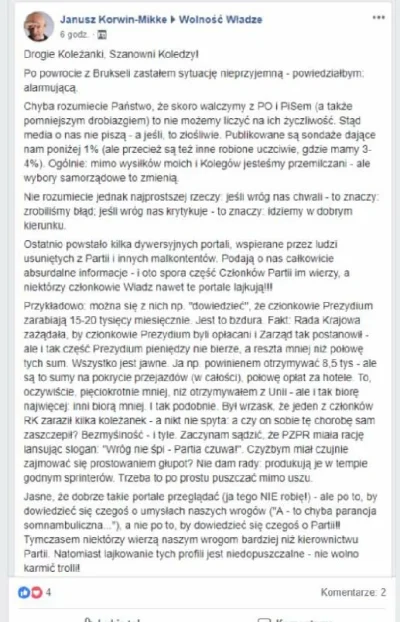 WodzNaczelny - Tymczasem co tam u Korwinka?
Ano cicho sza, nie mówić o tym co się #!...