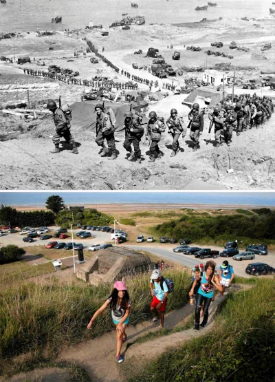 zelo1234 - Plaża Omaha 1944 vs 2013
#historia #ciekawostkihistoryczne #iiwojnaswiato...