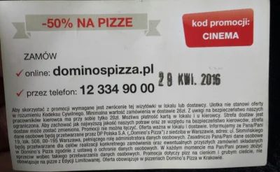 ms93 - Takie coś znalazłem w skrzynce: zniżka 50% na pizze w Domino's Pizza w Krakowi...
