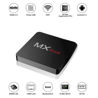 kontozielonki - Tv Box MX PLUS, 1/8GB, Amlogic S905, 2.4G + 5.8G WiFi, BT4.0 za 16.44...