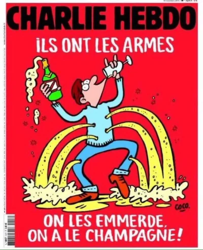M1r14mSh4d3 - Nie wiem czy było, najnowsza okładka #charliehebdo.
 Oni mają broń, pie...