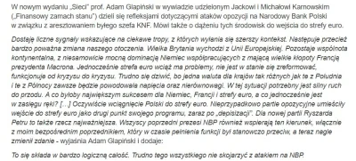 adam2a - Glapiński: Afera KNF to spisek mający wciągnąć Polskę do strefy Euro
Zdanie...