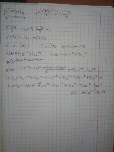 Melson - @OstryKepucz: Wszystko okej, tylko zamiast x''+x'-2x=0 powinno być x''-x'-2x...