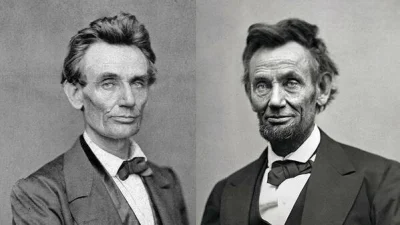 HaHard - Pierwszy i ostatni portret Lincolna jako prezydenta.
Maj 1860 & luty 1865
...