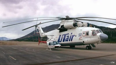 dokturpotfur - Typowy pod względem rozmiarów helikopter (Bell 206) kontra Mi-26 Halo,...