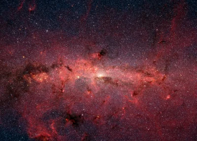 sznaps82 - Obraz w podczerwieni z teleskopu Spitzer przedstawiający środek Drogi Mlec...