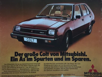 ropppson - Reklama Mitsubishi Colta z 1981 roku
#motoryzacja #samochody #mitsubishi #...