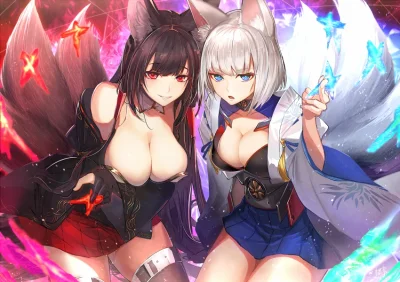 bakayarou - #randomanimeshit #azurlane #akagi #kaga #kitsunemimi #kemonomimi #zakolan...