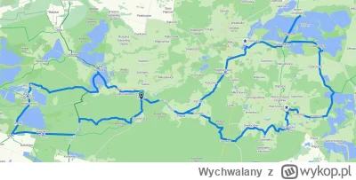 Wychwalany - @TreeLemon: 91 km, dwie pętelki więc mozna zakończyć po jednej. GPX'a ni...