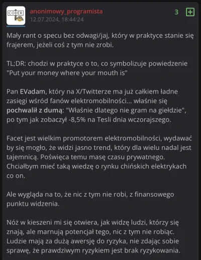 perfumowyswir - #gielda #tesla 

Szybko się zestarzało ( ͡° ͜ʖ ͡°)
Nie rozumiecie tre...