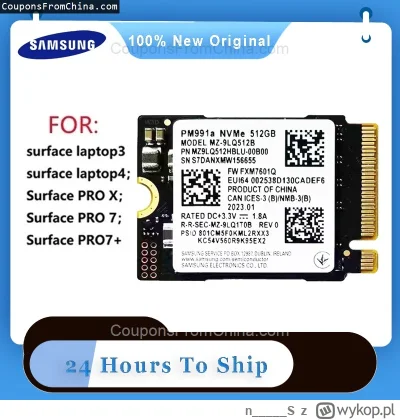 n____S - ❗ Samsung PM991a 1TB SSD M.2 2230
〽️ Cena: 49.93 USD (dotąd najniższa w hist...