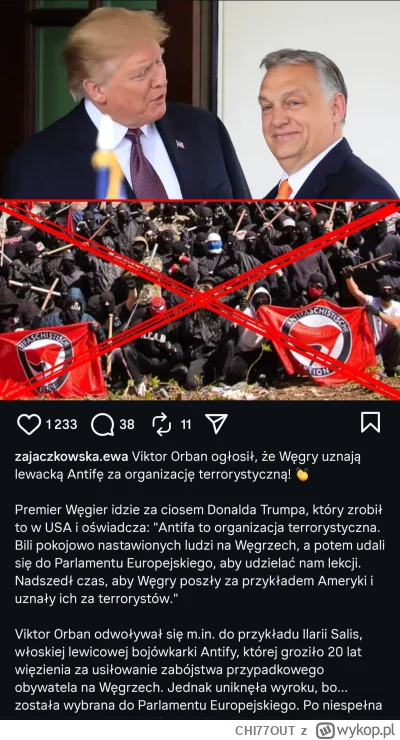 CHI77OUT - Dzieje się!
#polityka #antifa #wegry #bekazlewactwa #neuropa #4kuce #2zdra...