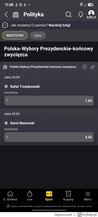 Gilgamesz69 - #wybory jak coś to postawiłem na nawrockiego w wyborach a znając moje s...