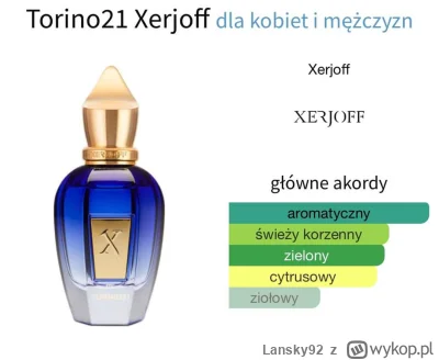 Lansky92 - #rozbiorka #perfumy

Xerjoff Torino21

4.53 wg użytkowników Fragrantica. Ś...