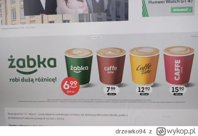 drzewko94 - Wyskoczyla mi reklama #zabka, czy ja dobrze widze, ze late 210 ml kosztuj...