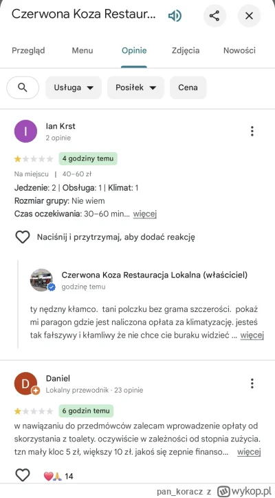 pan_koracz - Gruby z #wpk wrzucił zdjęcie menu Czerwonej Kozy gdzie widnieje informac...