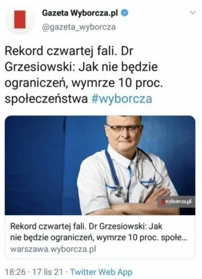 Adam_Prosty - @Copperhead: 

dostali nagrody
"Dr Paweł Grzesiowski z Nagrodą Główną w...
