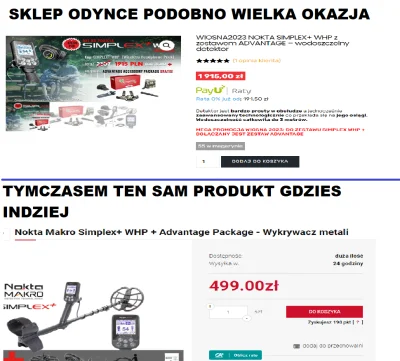 odyniec2137 - "deal of the year" według sklepów odynców na wykrywacz simplex w zestaw...