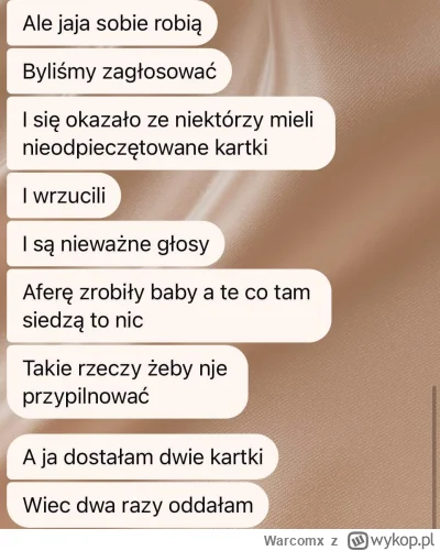 Warcomx - #wybory

Koleżanka była zagłosować i takie cyrki się dzieją, no i #!$%@? no...