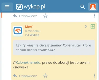 Czloneknarodu - Użytkownik @Morf twierdzi, że prawo do aborcji, to prawo człowieka ( ...