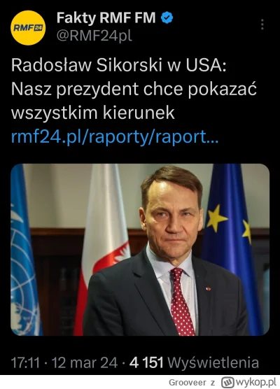 Grooveer - Minister Sikorski chwali inicjatywę prezydenta Polski by państwa NATO wyda...