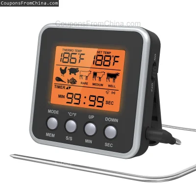 n____S - ❗ AGSIVO Digital Food Oven Meat Thermometer With Probe Timer
〽️ Cena: 10.99 ...