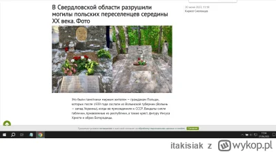 itakisiak - W Obwodzie Swierdłowskim (Rosja) zniszczono groby polskich zesłańców. Są ...