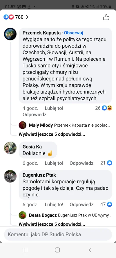 PtasiorI993 - Komentarze pod postem Atora o narzędziach kontroli pogody, żeby wywołać...