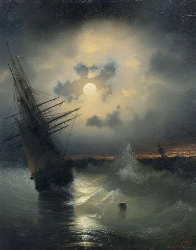 GARN - #sztuka #art #malarstwo #obrazy autor: Ivan Aivazovsky | Sailing Shipon the Se...