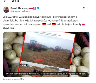 Vokun - Skandal!
Za Tuska bardziej "opłaca" się niszczyć ziemniaki niż je sprzedawać....
