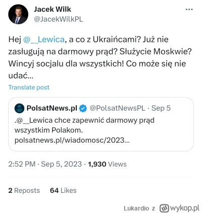 Lukardio - https://twitter.com/JacekWilkPL/status/1699042917975818423

#pochowacpodpr...