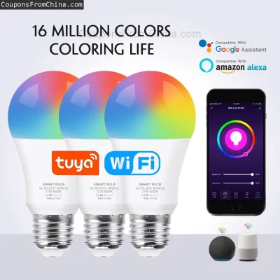 n____S - ❗ 15W Tuya E27 LED Bulb RGB
〽️ Cena: 2.72 USD (dotąd najniższa w historii: 3...